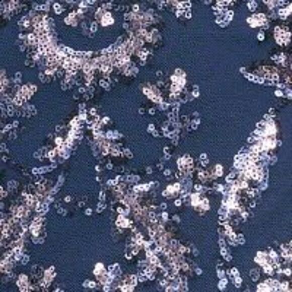 ELIZA J Womens Navy Feathered Trim Lined V-back Sleeveless Short Dress 4 - Picture 4 of 4